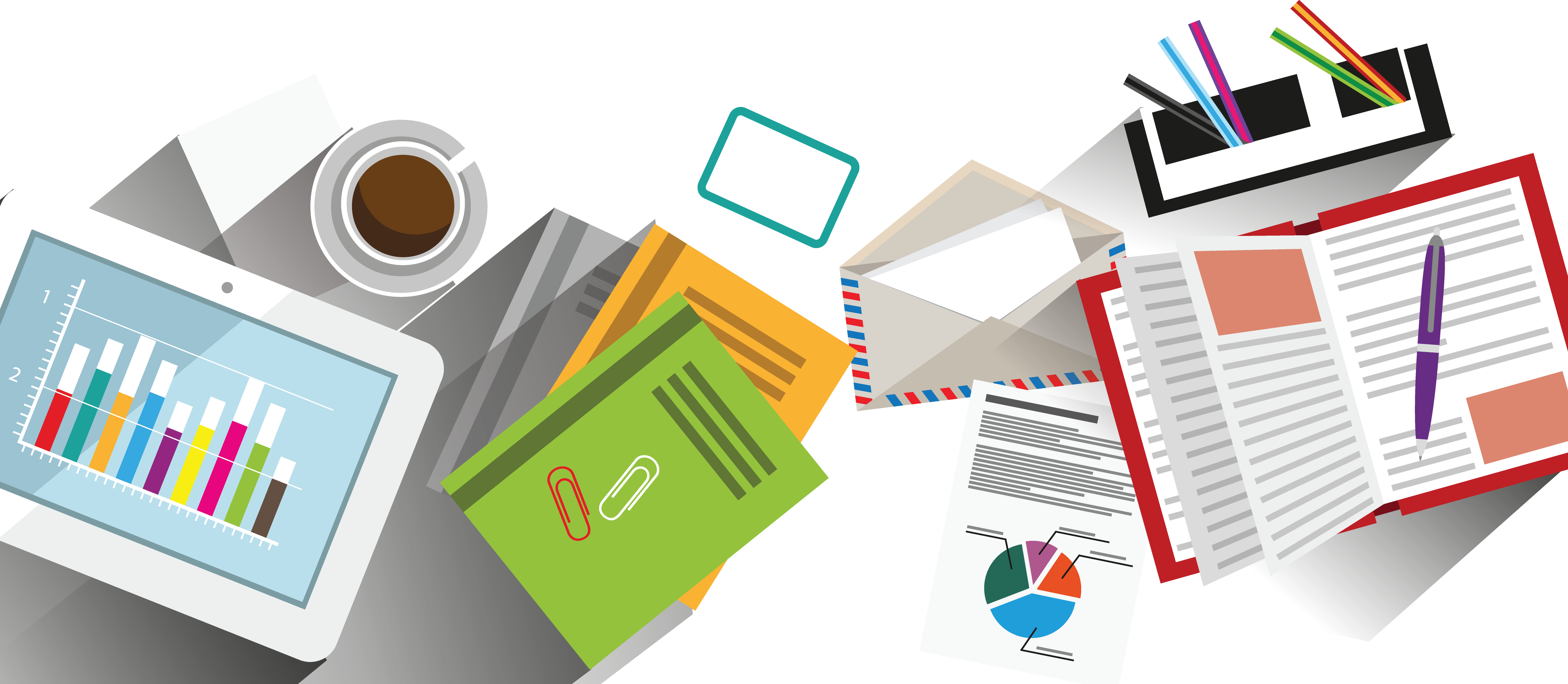 Tablet Ppt Flat Vector Material - Personal Computer (5279x2302)