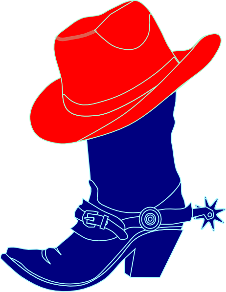 Cowboy Hat Clipart Purple Hat - Pink Cowboy Boot Clipart (462x598)