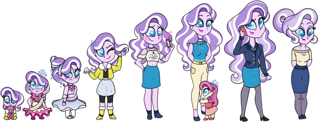 Diamomd Tiara Age Chart By Carouselunique - Mlp Eg Applebloom And Diamond Tiara (1413x565)