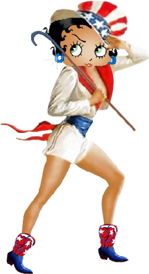 Betty Boop All American Girl Clip Art Images - Patriotic Pin Up Girls (600x600)