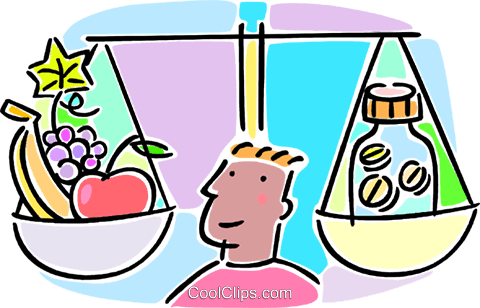 Scale With Fruits And Medicine Royalty Free Vector - Scale With Fruits And Medicine Royalty Free Vector (480x308)