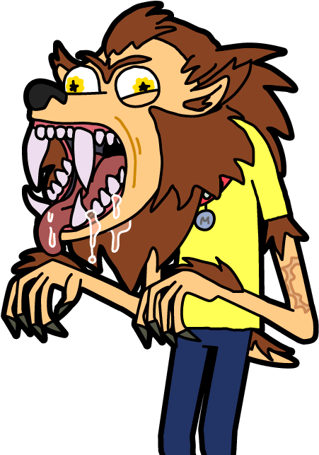 Dog Bite Morty - Pocket Morty Werewolf Morty (470x650)