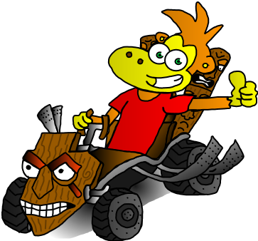 Image Of Maxy And His Tiki Kart - Image Of Maxy And His Tiki Kart (363x338)