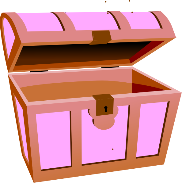 Treasure Hunt Box Clip Art - Pink Treasure Chest Clip Art (594x600)