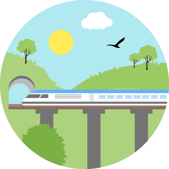 Rail Transport Train High-speed Rail Icon - Tren De Vagones Animados (722x722)