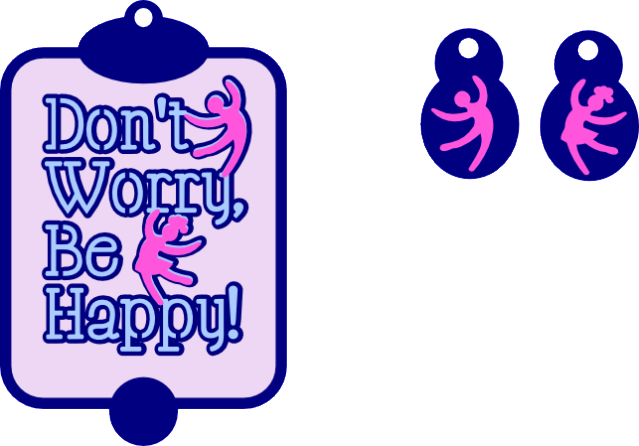 Free Svg Dancers And Be Happy Sentiment Earrings Pendant - Keychain (639x446)
