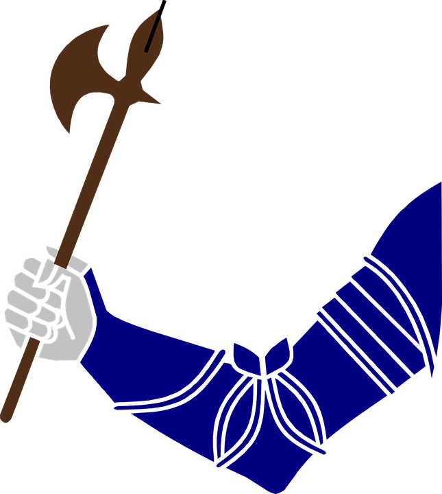 Axe Clipart Hand Holding - Blue Arms Png (645x720)