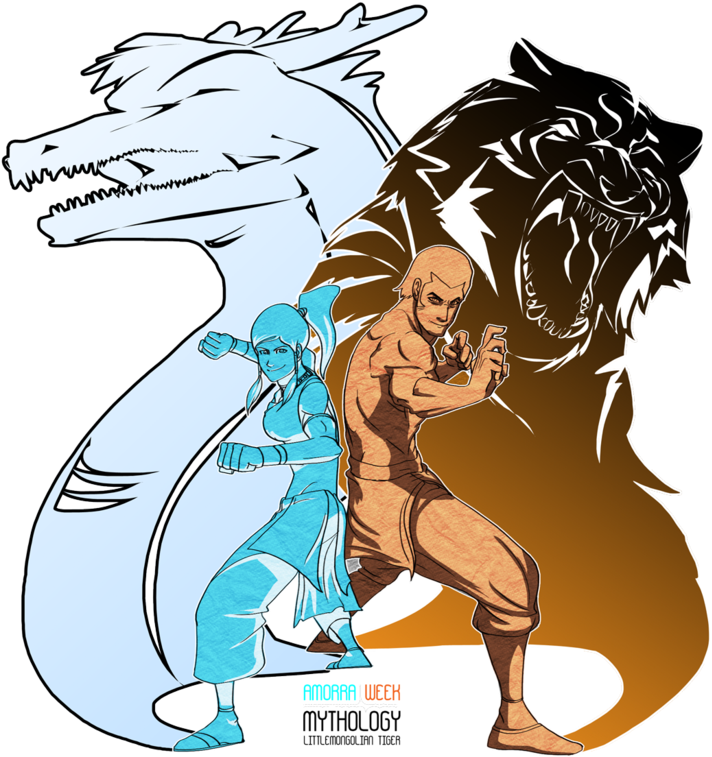 Mythology By Little-mongolian - Human Vaatu And Raava (800x814)