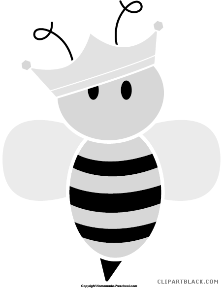 Cute Bee Animal Free Black White Clipart Images Clipartblack - Bee Png (453x585)