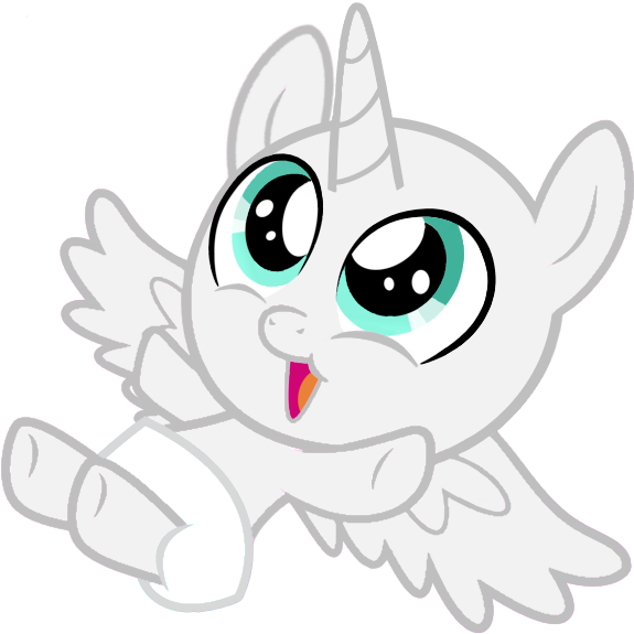 Alicorn Foal Template By Because Pinkie Pie - Cartoon (574x600)