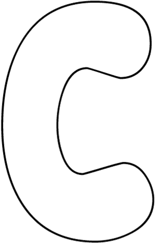 Free Printable Bubble Letters - Letter C Bubble Writing (423x541)