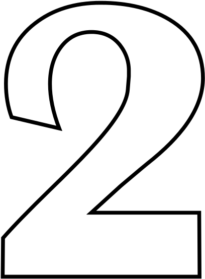 Classic Alphabet Numbers 2 At Coloring Pages For Kids - Number 2 White Transparent (464x600)