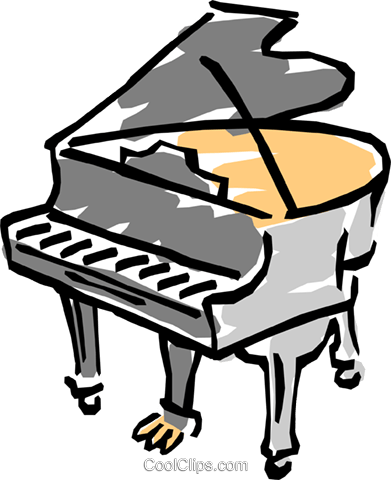 Grand Piano Royalty Free Vector Clip Art Illustration - Mitch 'n' Amy : Things Left Undone : Cd (391x480)