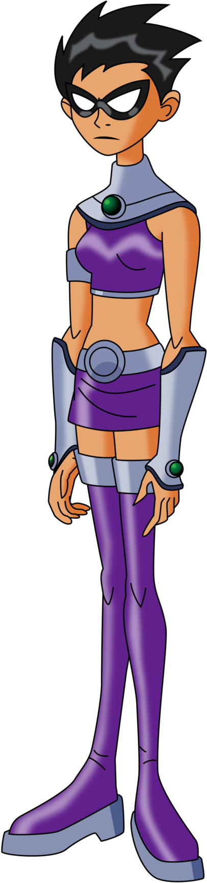 Tt Robin On Starfire's Body By Insert Artistic Nick - Robin And Starfire Switch Bodies (463x1727)