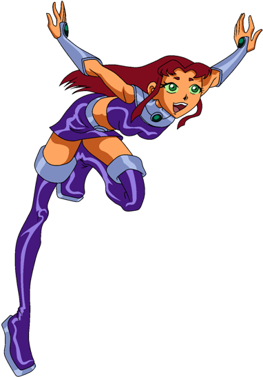 Starfire Flight Group Pose 1 Isocell By Scintillant-h - Starfire Teen Titans Flying (391x547)