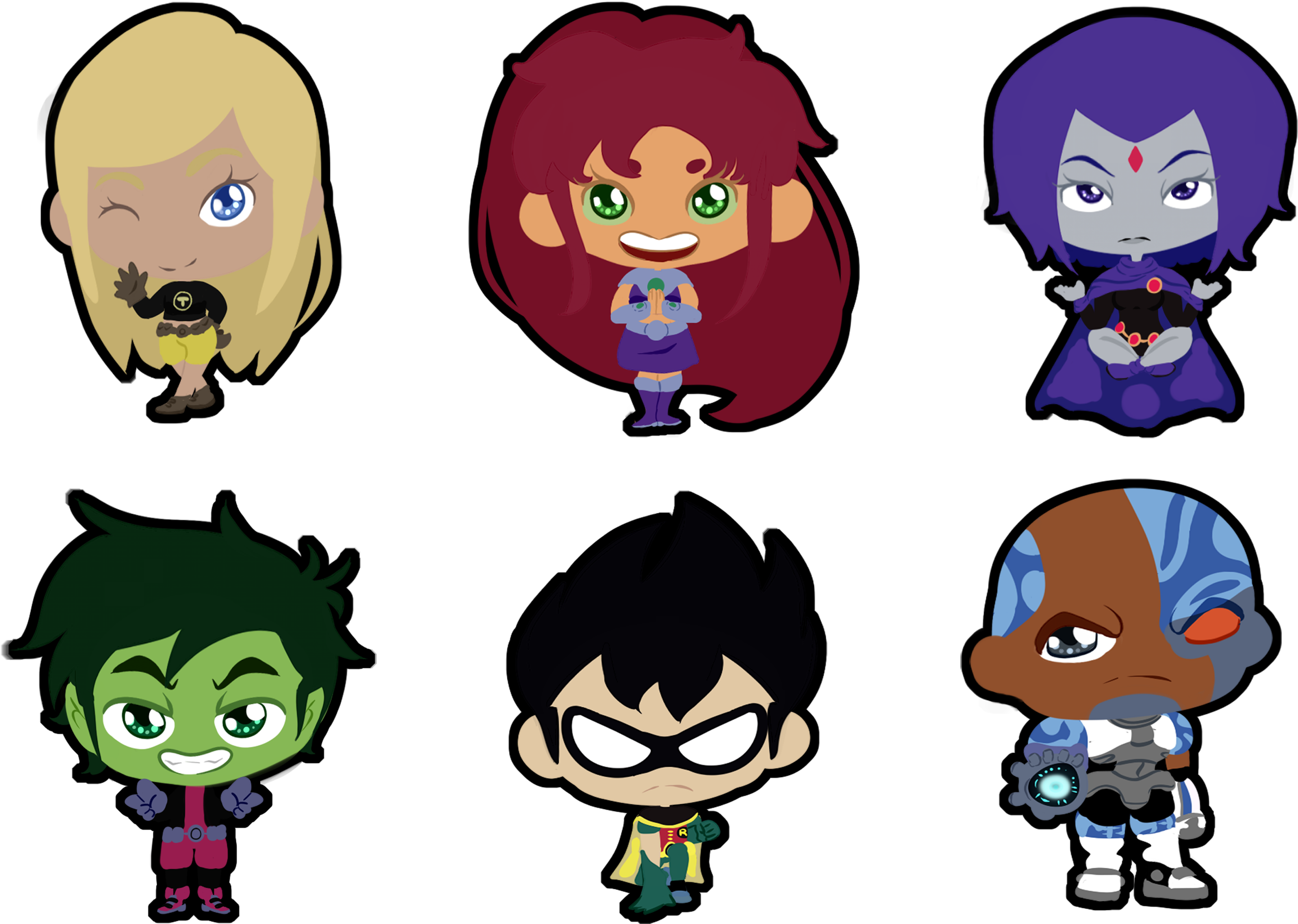 Cyborg Beast Boy Starfire Robin Terra - Cartoon (3400x2171)