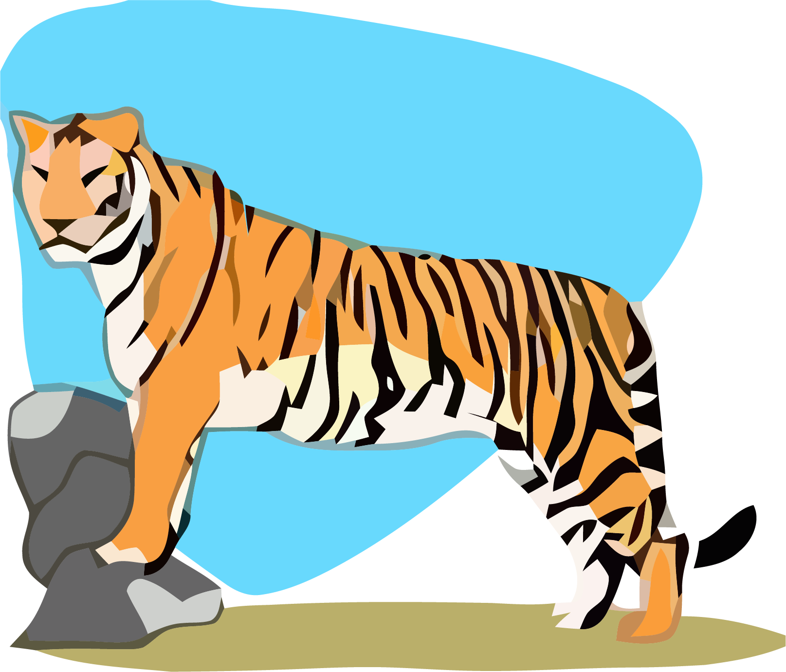 Tigger On Rocks Clipart Png Image Download - Iron-on (1615x1380)