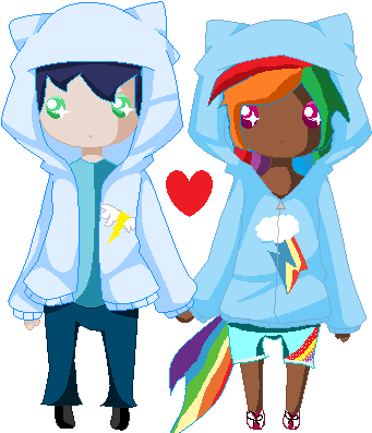 Irondefender, Chibi, Clothes, Dark Skin, Female, Hoodie, - Cartoon (348x399)