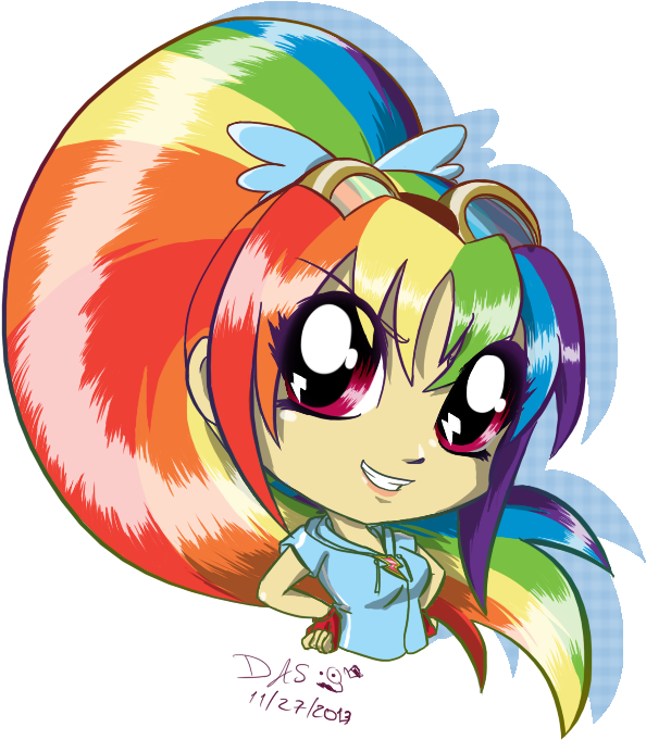 Rainbow Dash Human Chibi - Rainbow Dash Anime Chibi (619x700)