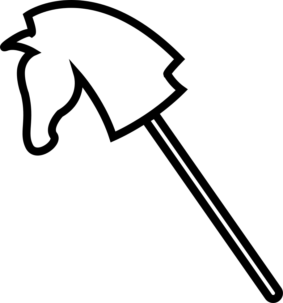 Horse Toy Outline Of Head Shape On A Stick To Ride - Cabeza De Caballo De Palo (916x980)