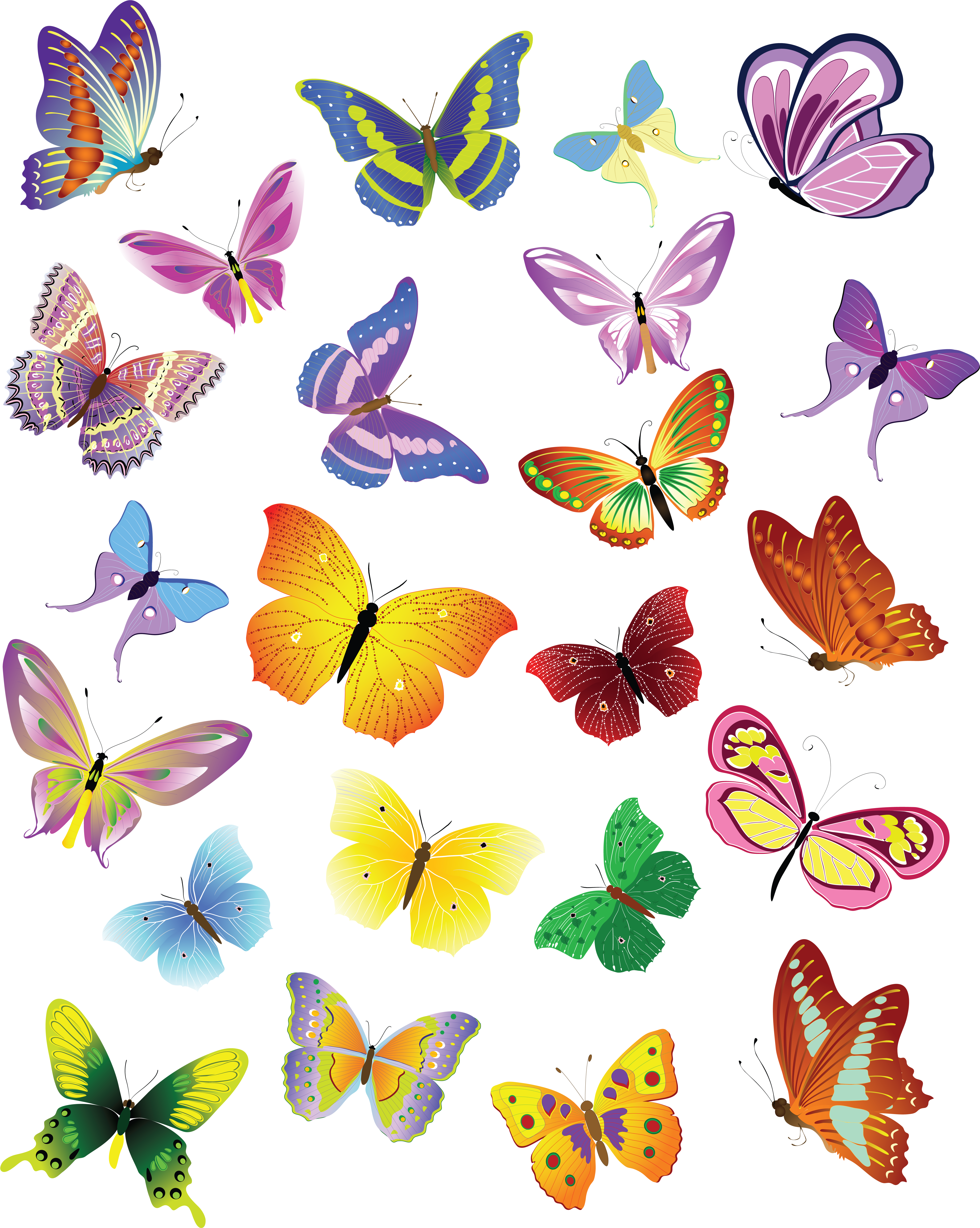 Картинка В Png - Butterfly Vector Free (5170x6437)