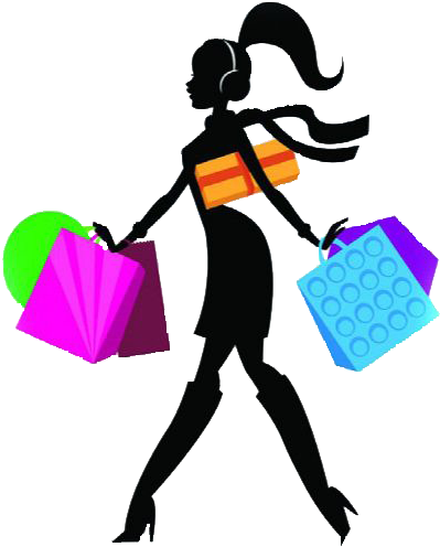 Personal Shopper - Cartoon Girl With Shopping Bags (549x534)