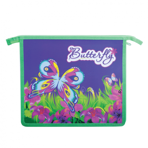 Папка Для Тетрадей Brauberg , А5, Молния Сверху, "butterfly" - (16+) Brauberg Набор Цветных Карандашей Wonderful Butterfly (650x500)