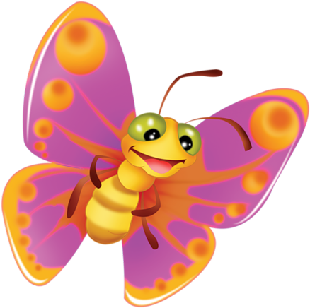 Butterfly In Cartoon Clip Art (493x500)