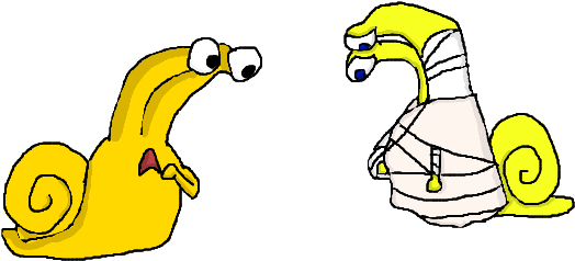 Injured Snail By Daxxee - Cartoon (718x541)