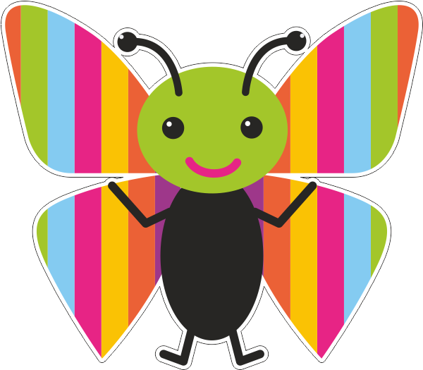 Весёлая Бабочка - Sticker (800x800)