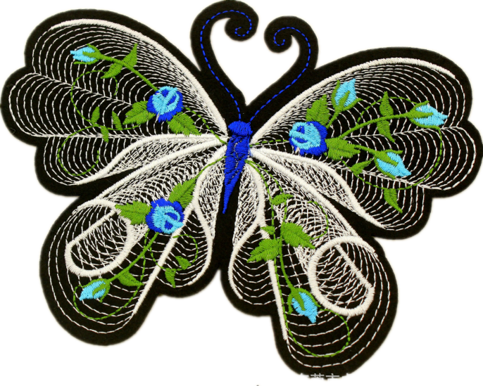 Патчи Вышивка 3d Красочные Бабочки Наличии Большая - Grammia Virgo (686x549)