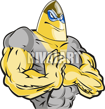 Tough Clipart - Bee Mascot (348x361)