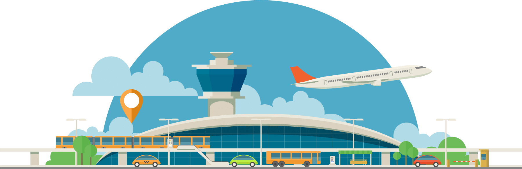 Airport Illustration Png (1800x583)