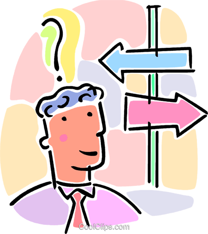 Decision, Which Way To Go Royalty Free Vector Clip - Decision, Which Way To Go Royalty Free Vector Clip (427x480)