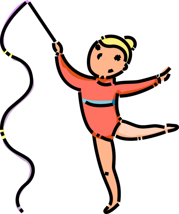 Vector Illustration Of Primary Or Elementary School - Gymnast (586x700)