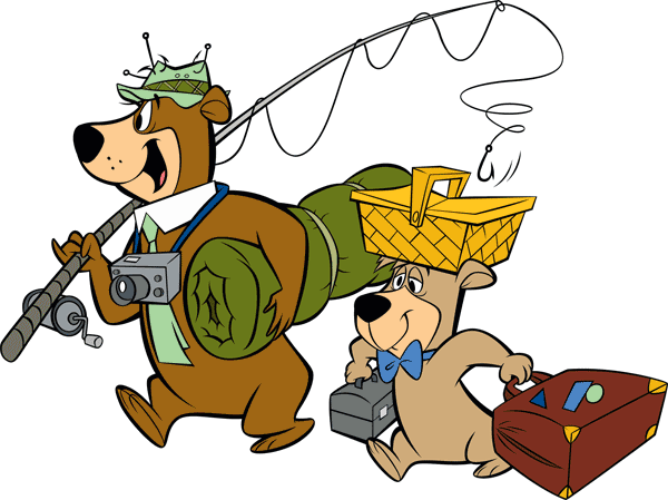 And We Have Four Swimming Pools, Sandy Beaches And - Yogi Bear And Boo Boo Fishing (600x449)