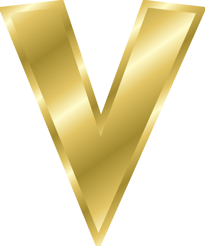 Gold Letter V Png (668x800)