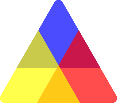 Blue Turquoise Green Yellow Purple Tap The Colors To - Triangle (450x395)