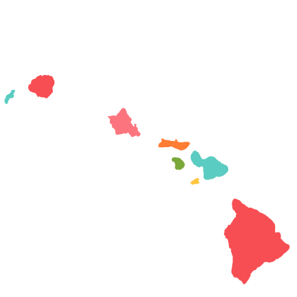 Hawaii Outline Svg Scrapbook Cut File Cute Clipart - Hawaiian Islands Clip Art (432x432)