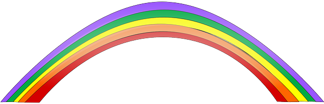 Colors Red, Green, Blue, Yellow, Rainbow, Rain, Violet, - Gökkuşağı Vektörel Png (640x320)