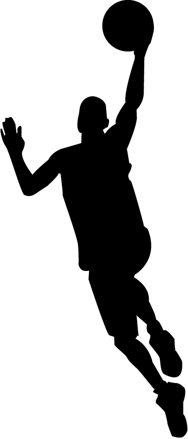 Wall Color - Basketball Player Silhouette Png (374x870)