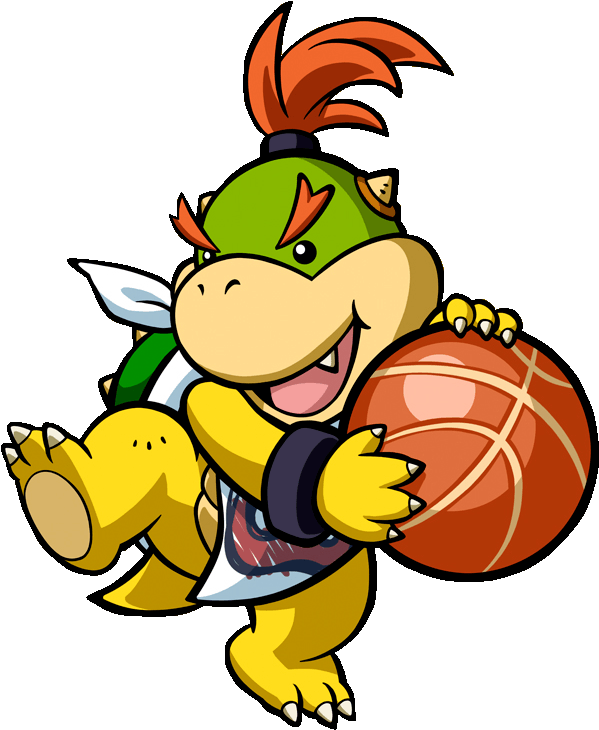 Mario Hoops 3 On - Bowser Jr Paper Mario (607x739)
