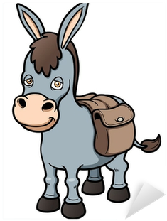 Vector Illustration Of Cartoon Burro Sticker • Pixers® - Maultier Clipart (400x400)