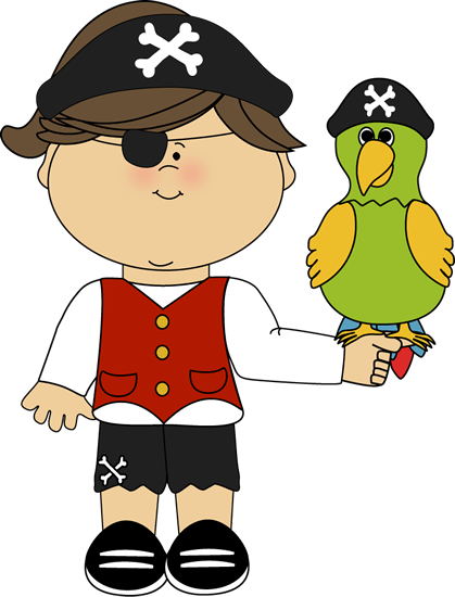 Pirate Girl With A Parrot - Talk Like A Pirate Day Activities (419x550)