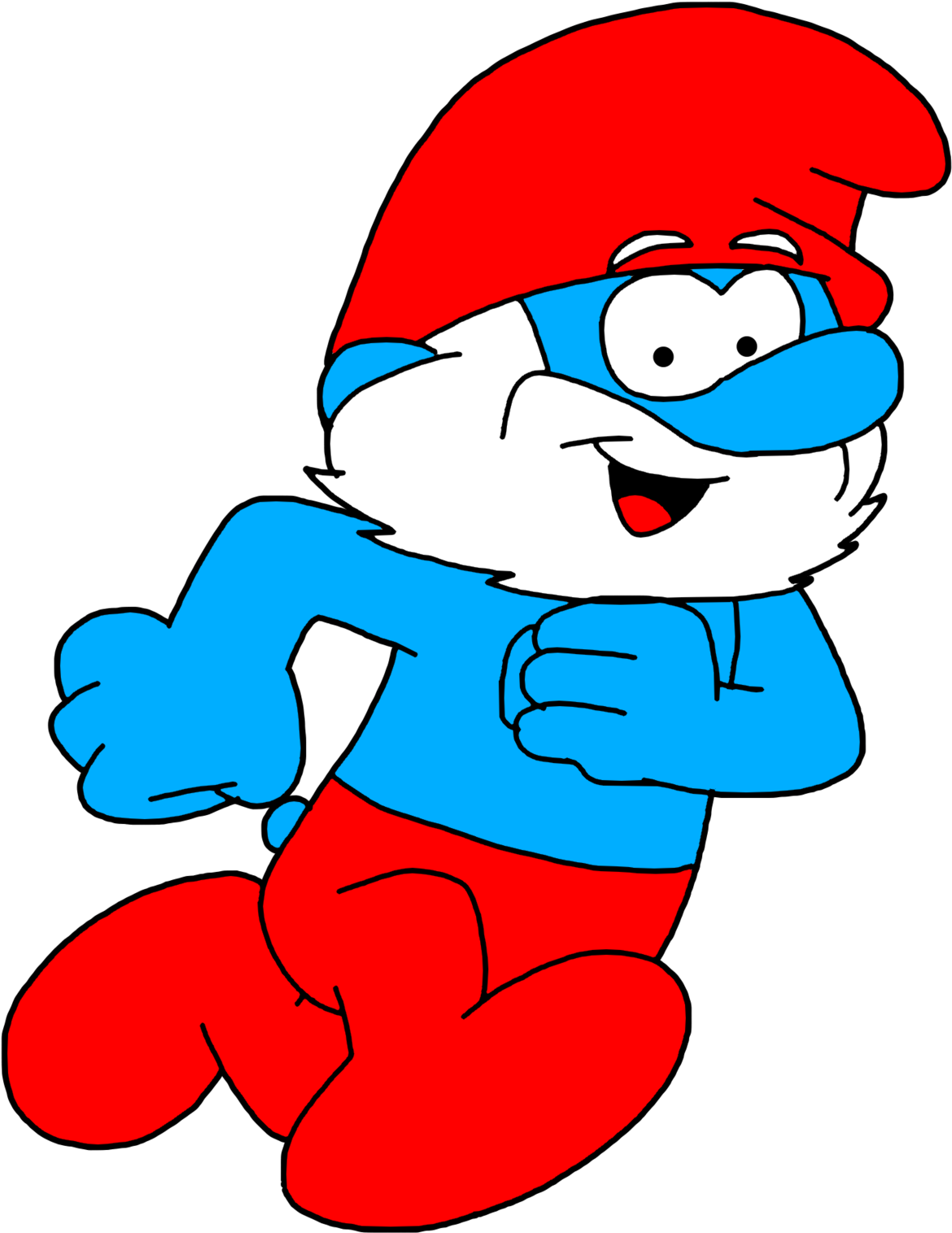 Papa Smurf Running By Marcospower1996 - Smurfs Running Png (1600x1600)