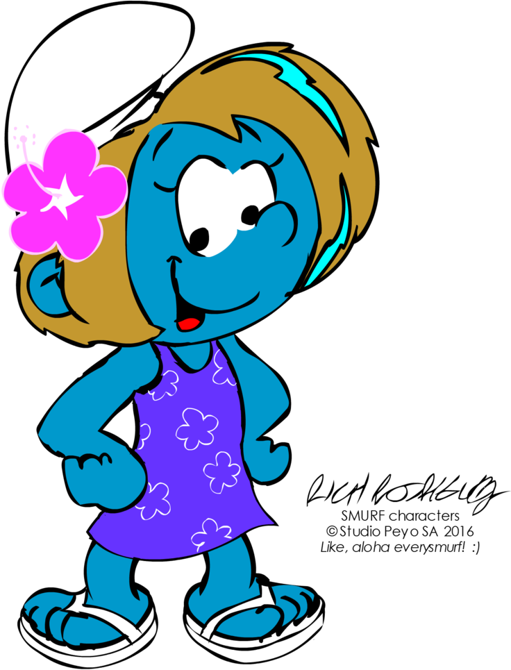 Vexy Smurf, Aloha Style By Newportmuse - Vexy Smurf, Aloha Style By Newportmuse (800x970)