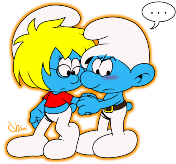 Please Wait A Minute By Shini-smurf - The Smurfs (608x576)