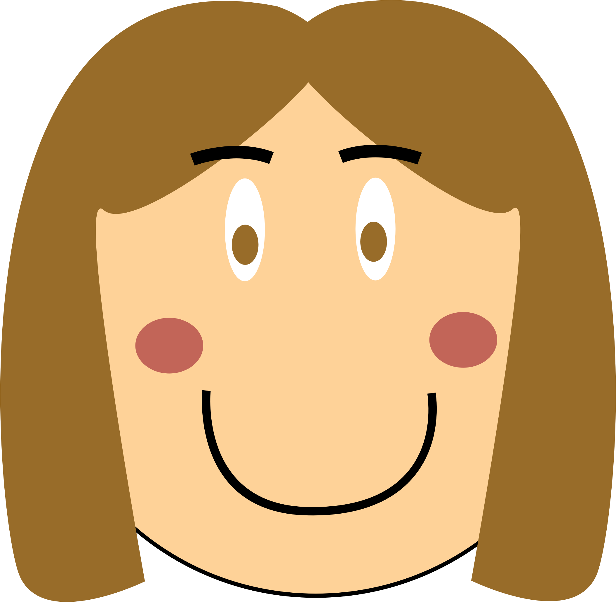 Clipart - Cartoon Girl Face (2110x2064)