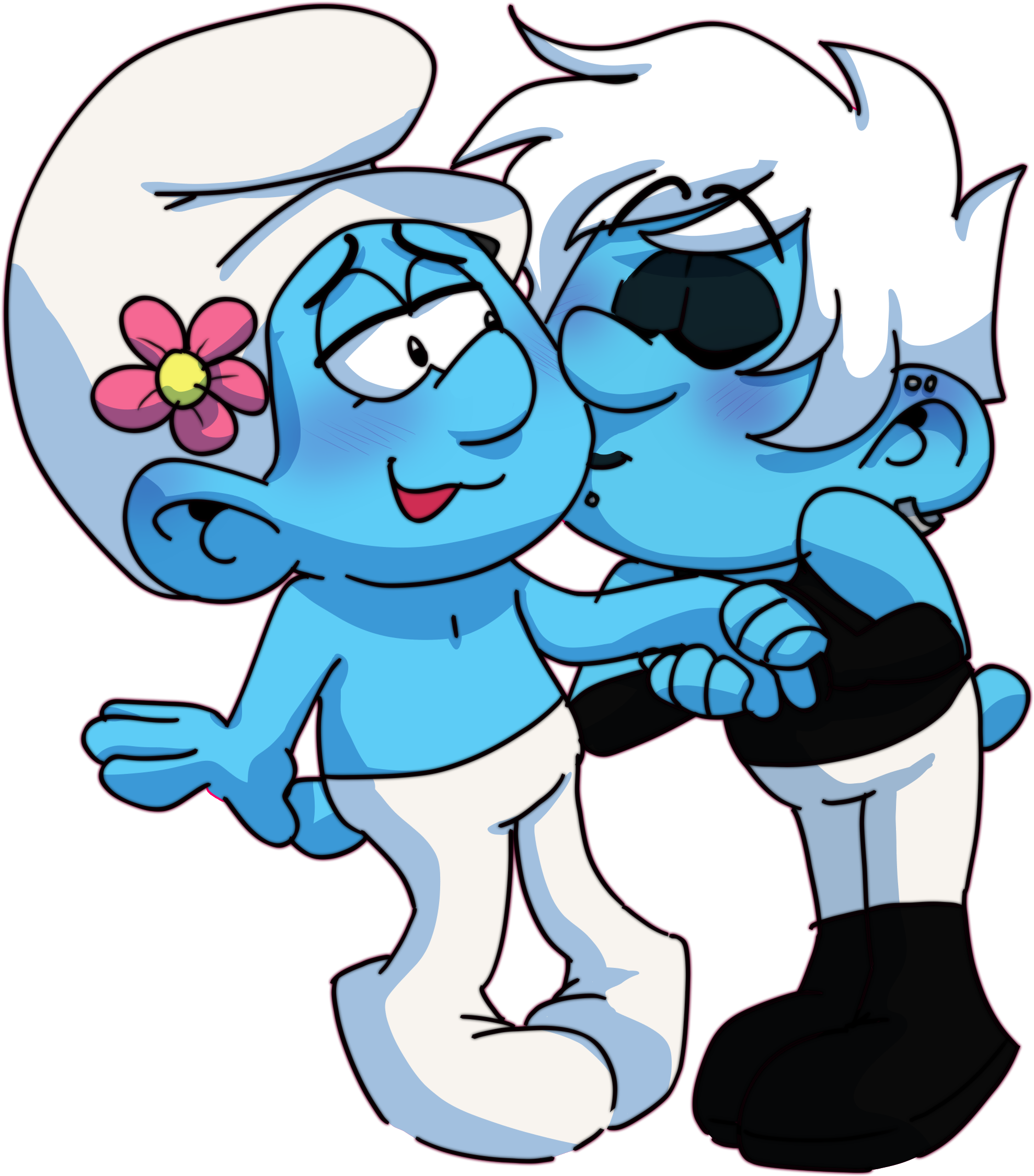 Kiss By Tairusuku Smurfs - Cartoon (2400x2400)