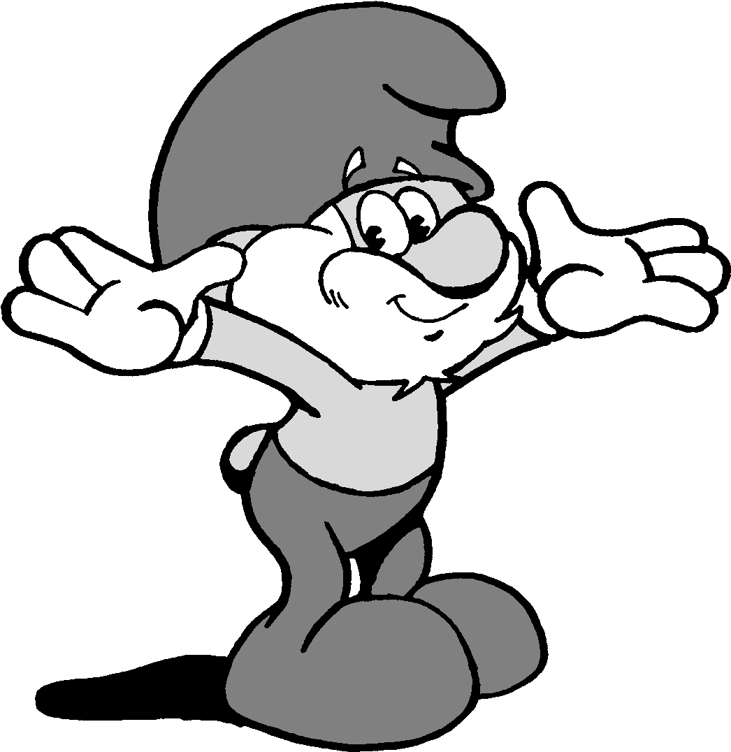 Now, The Next Two Are A Normal Smurf And Papa Smurf - Smurfs Black And White (1098x1113)